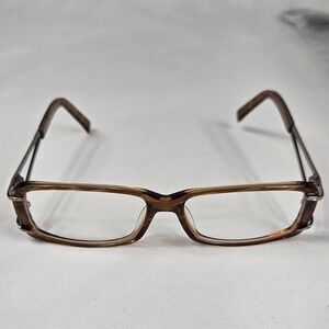 Hollywood H240 Eyeglasses Frames Brown Rectangle Metal Designer 53-14-130 New‎